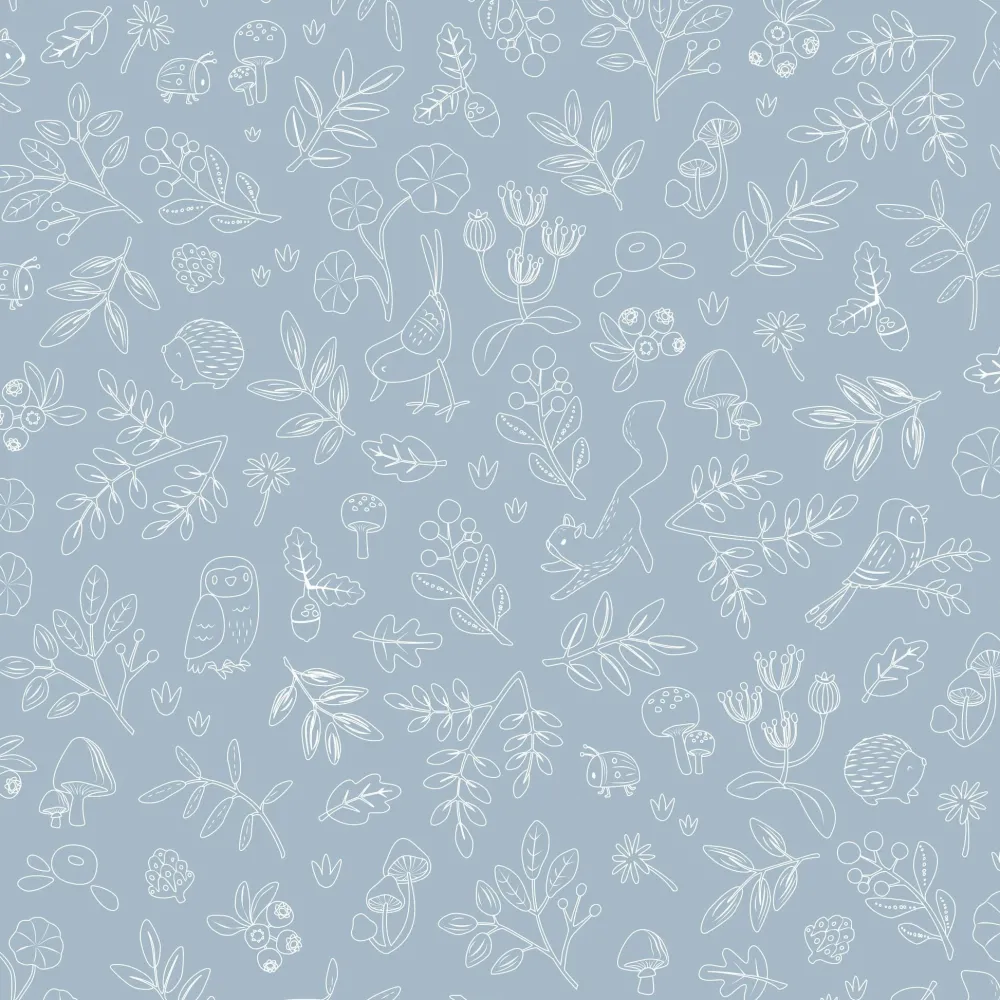 Little Dutch Behangstaal vliesbehang – Blauw – Forest Friends – Forest Wonder