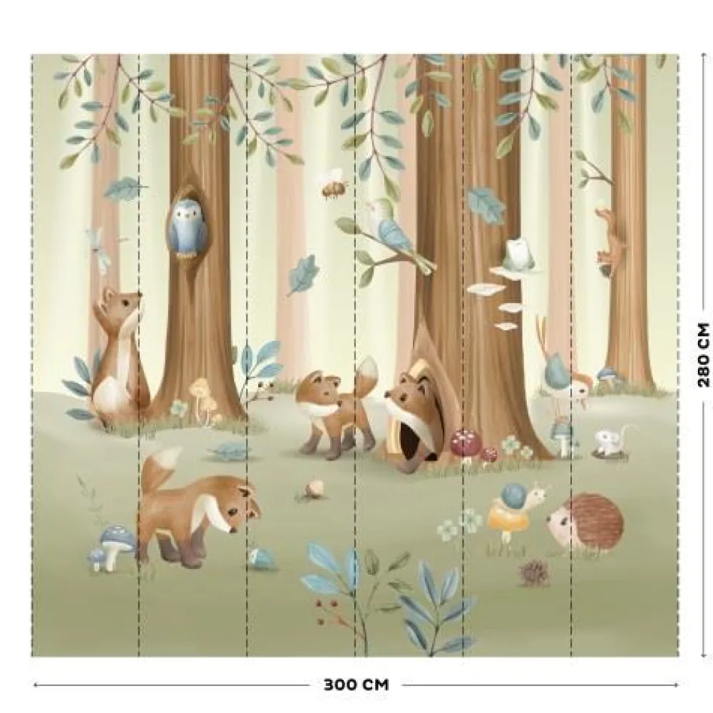 Little Dutch Fotobehang - Meerkleurig - Forest Friends