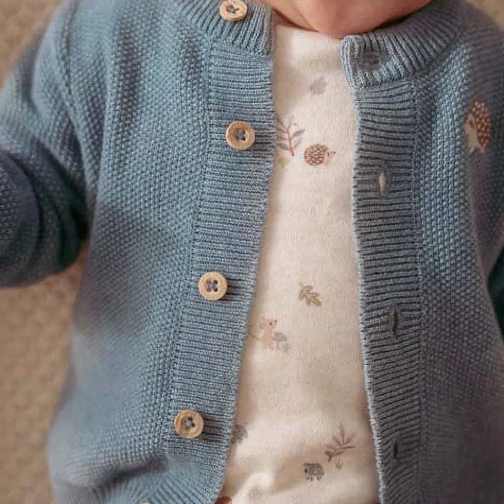 Little Dutch Gebreid vestje - Blauw - Forest Friends