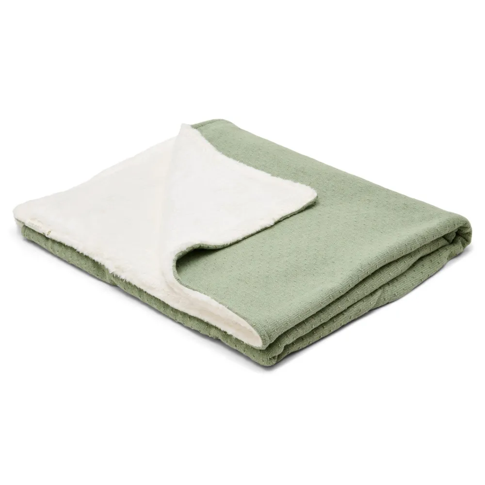 Little Dutch Gebreid wiegdeken - Fleece – Groen – Essentials