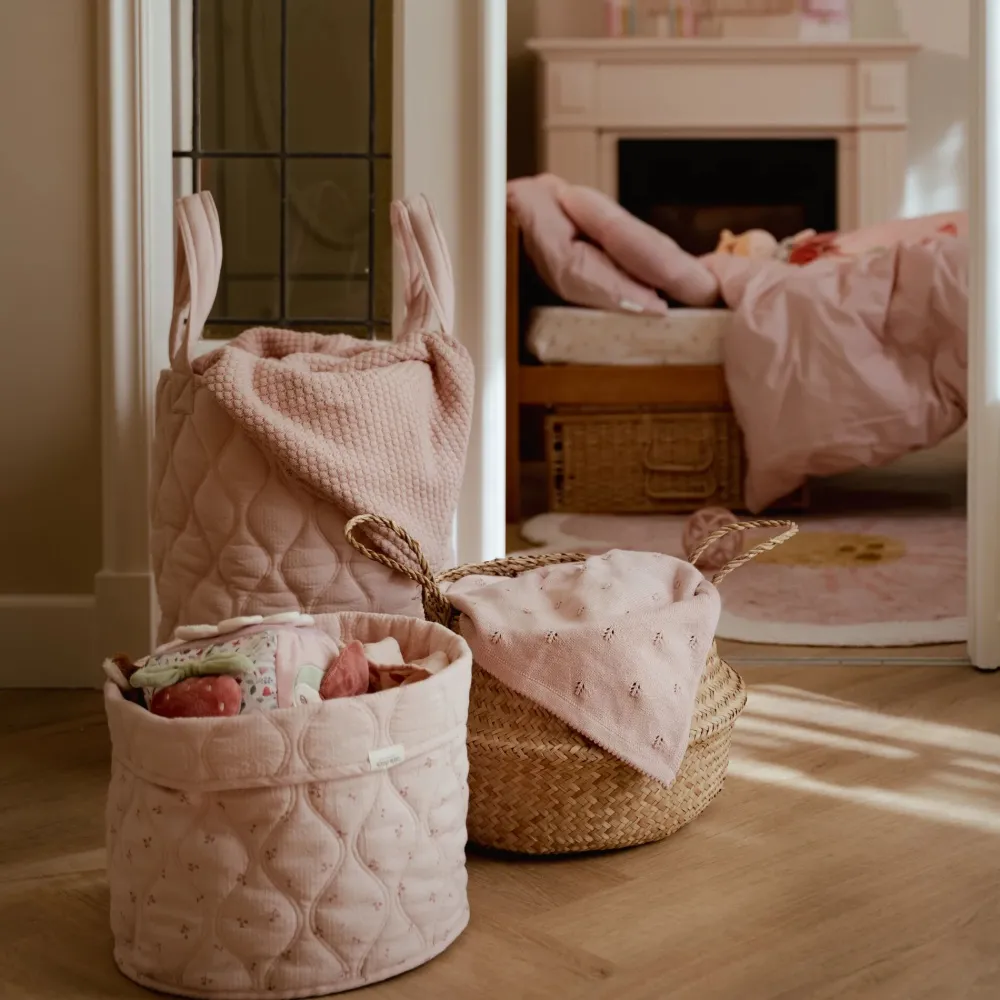 Little Dutch Gebreid wiegdeken - Fleece - Roze - Essentials