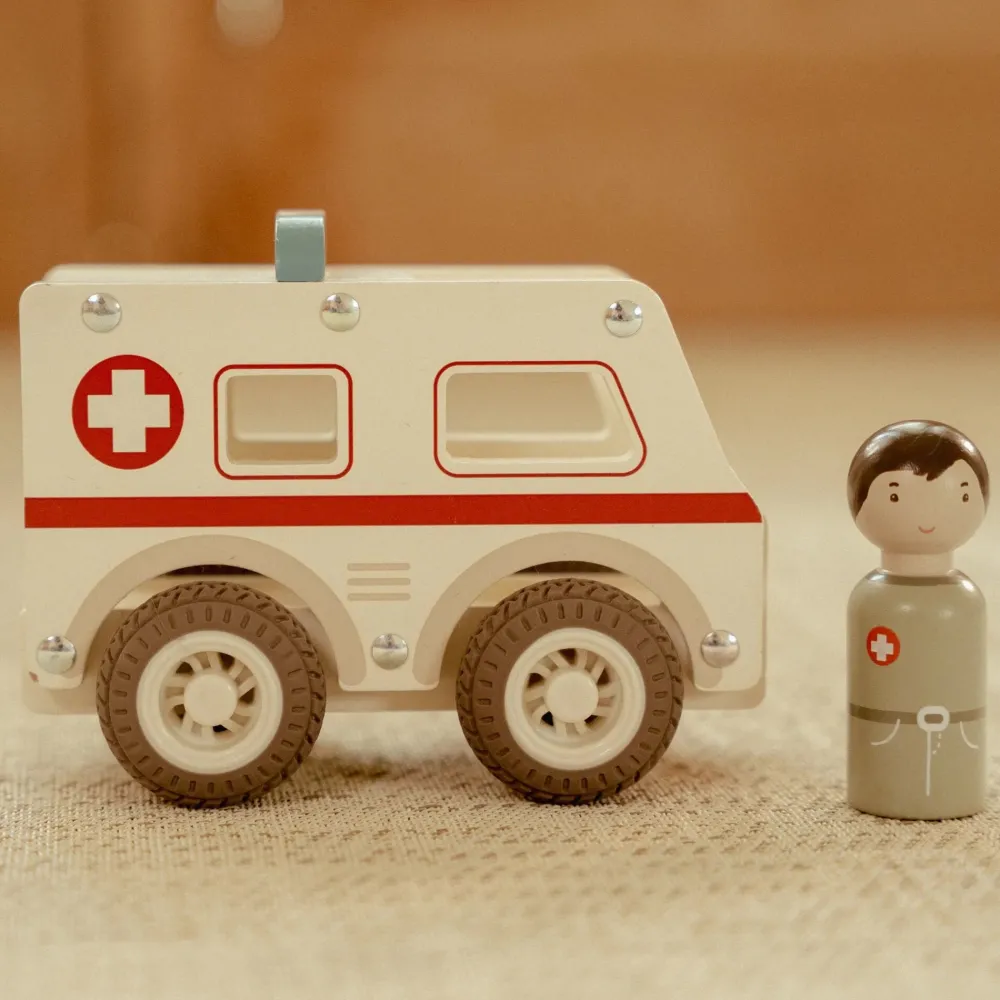 Little Dutch Houten ambulance - Wit - Essentials