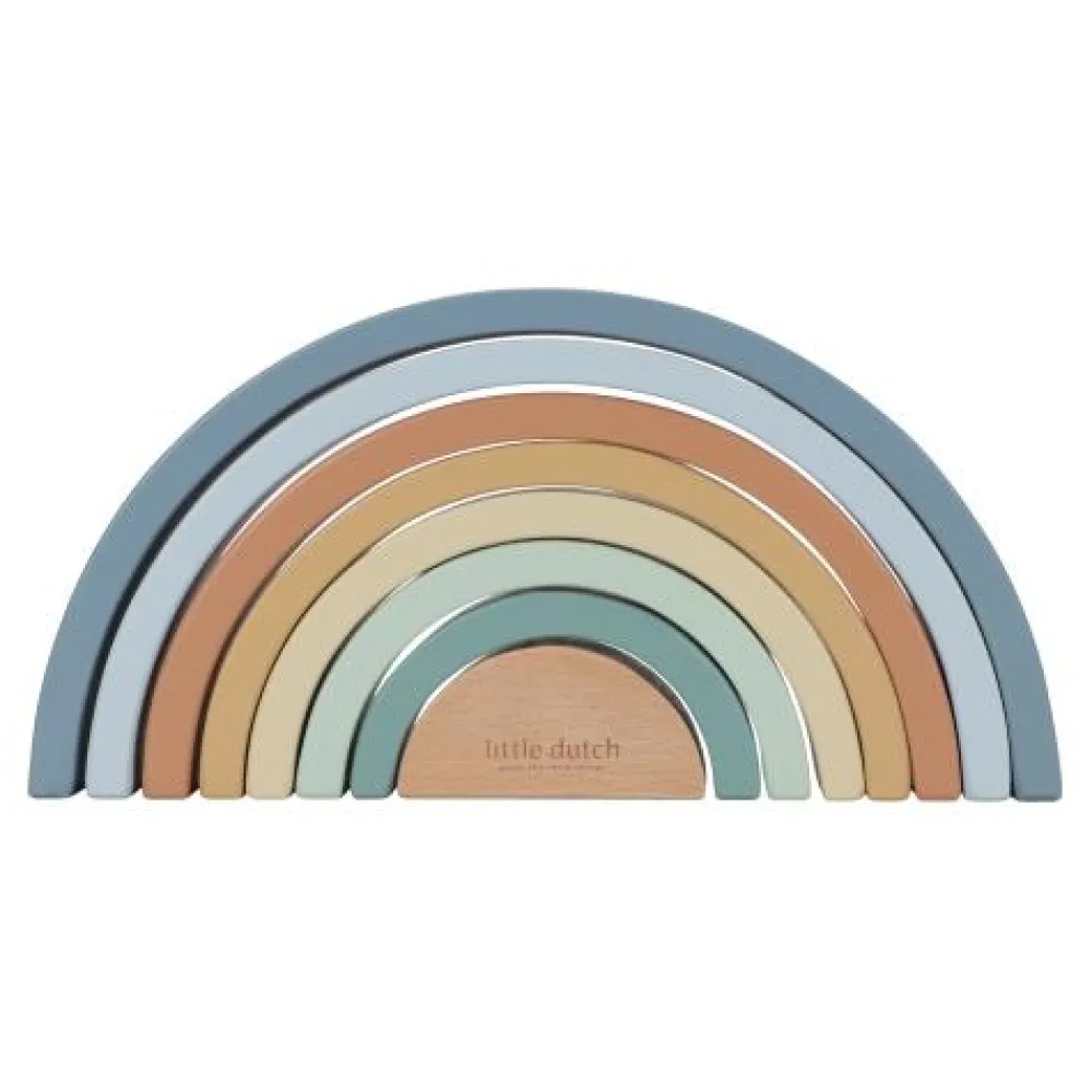 Little Dutch Houten Stapelregenboog - Blauw - Forest Friends