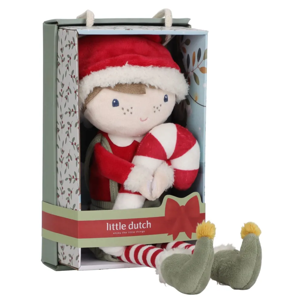 Little Dutch Kerstpop Jim - Rood - Christmas