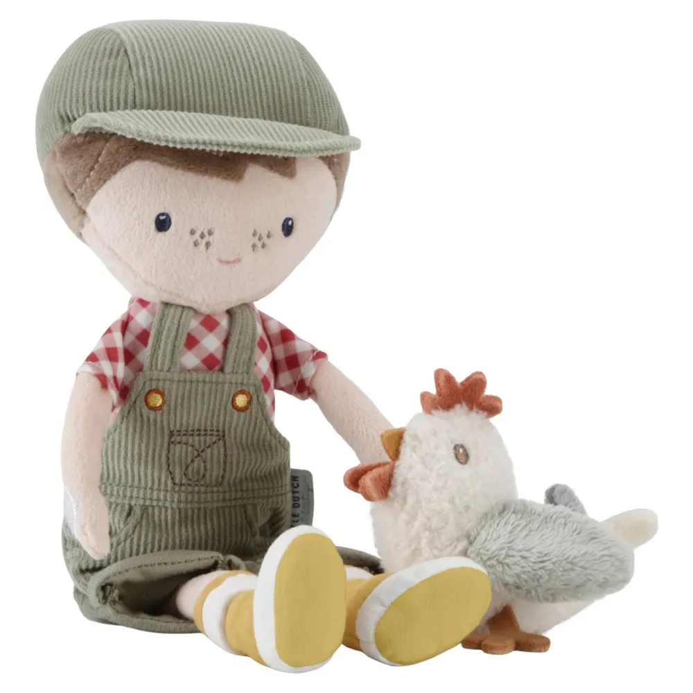 Little Dutch Knuffelpop Boer Jim met kip 35cm