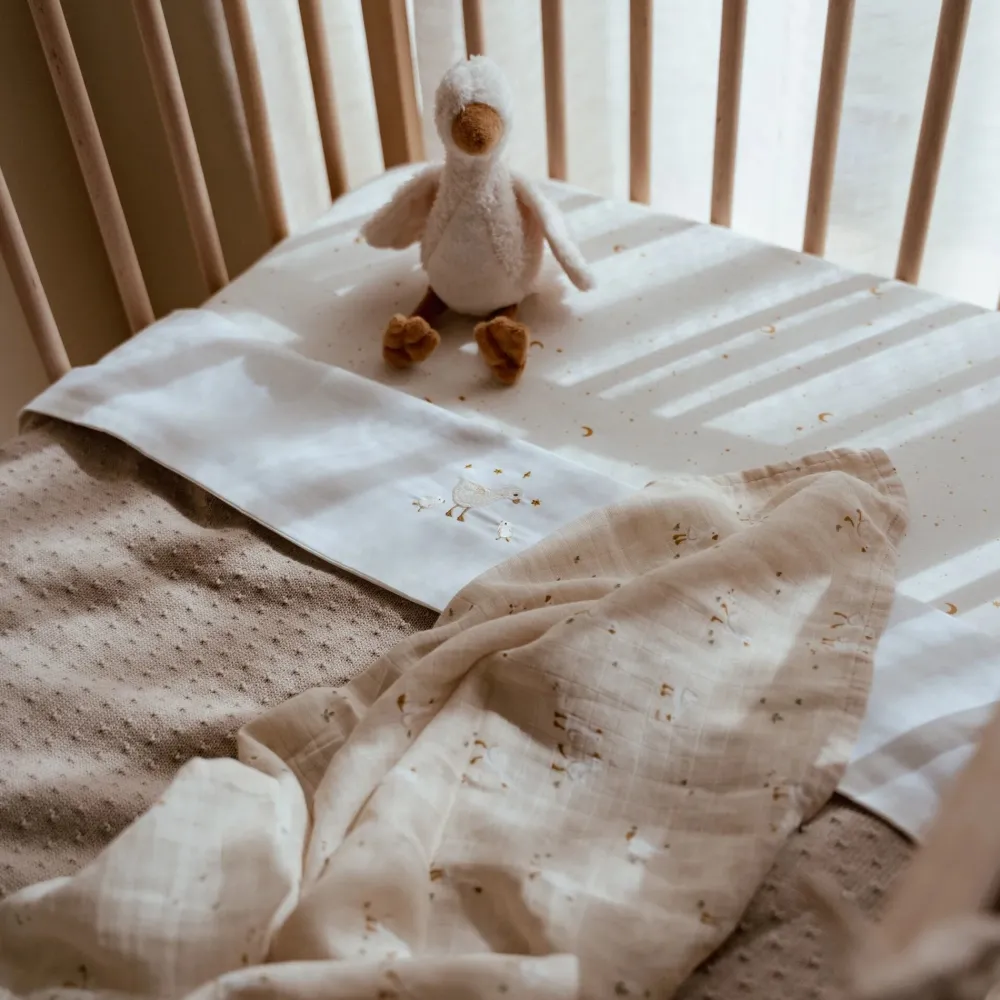 Little Dutch Ledikant hoeslaken - Wit - Newborn Naturals - Little Goose