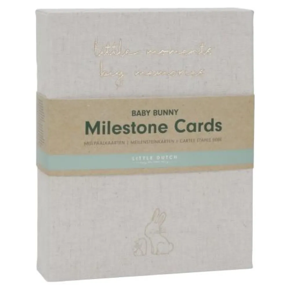 Little Dutch Mijlpaal kaarten - Beige - Baby Bunny - EN