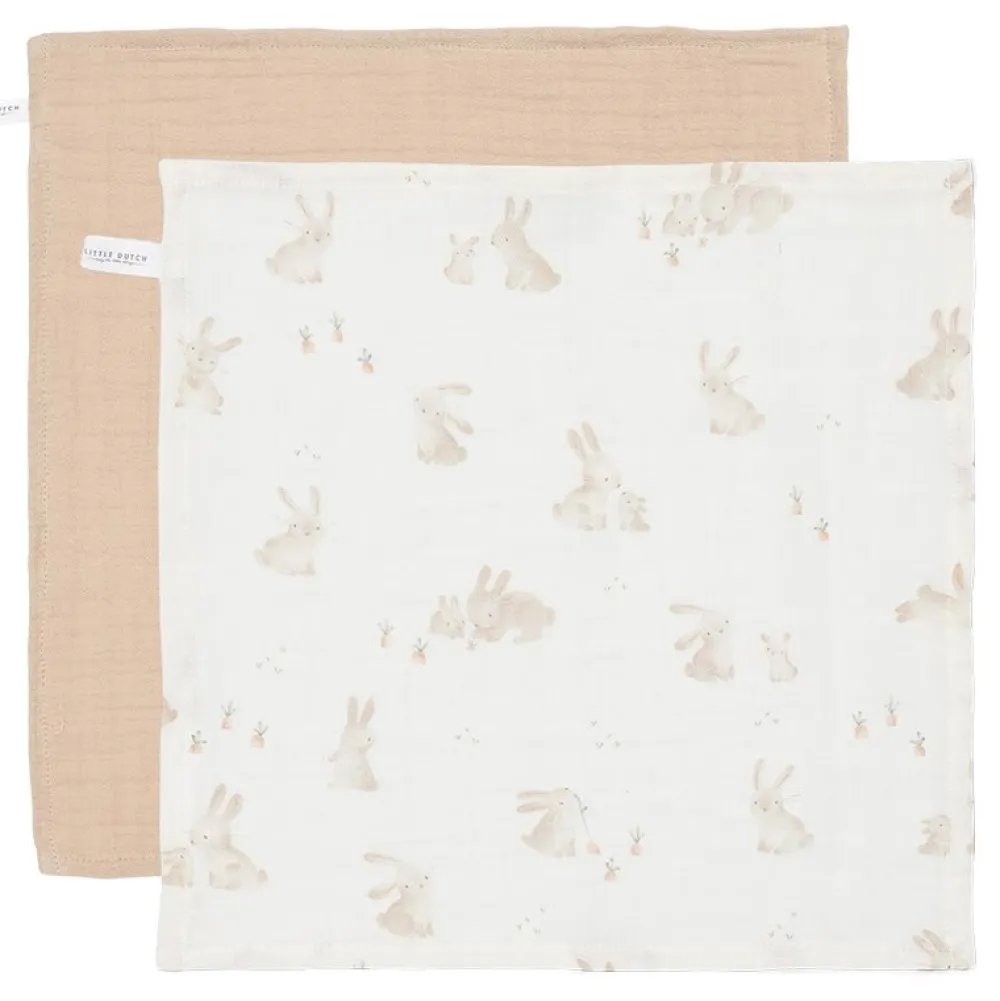 Little Dutch Monddoekjes set hydrofiel Baby Bunny / Beige