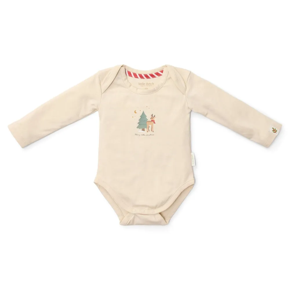 Little Dutch 2-pack kerst romper lange mouw – Beige