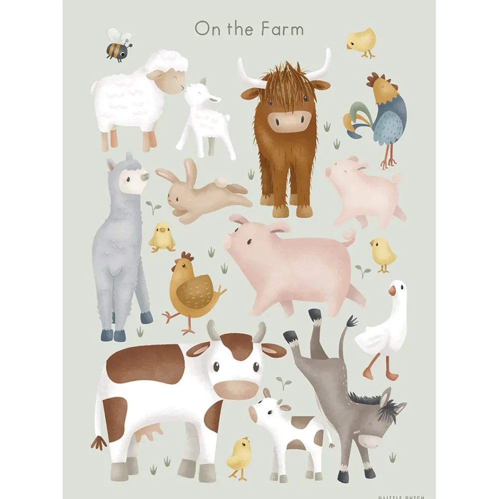 Little Dutch Poster - Meerkleurig - Maat A3 - Little Farm