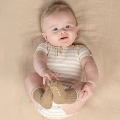 Little Dutch Romper korte mouw - Zand - Newborn Naturals