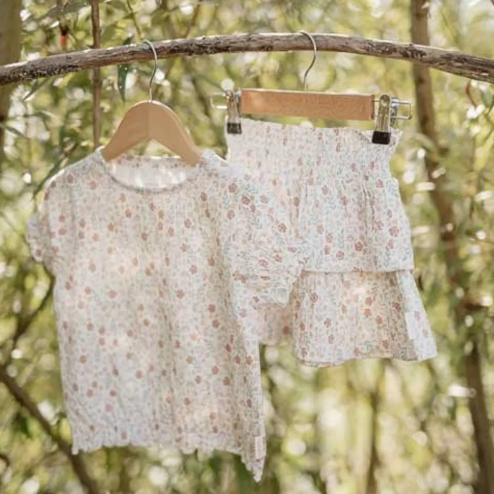 Little Dutch Shirt korte mouw - Wit - Fairy Garden