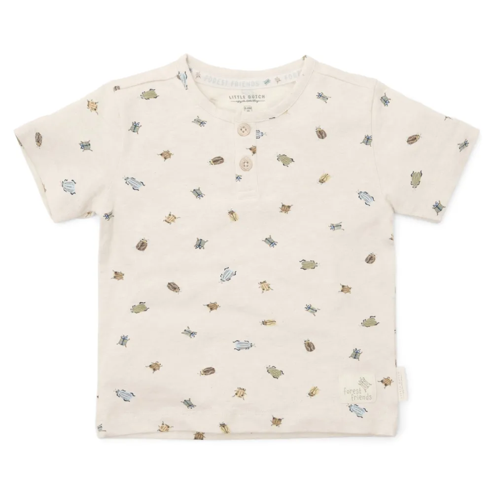 Little Dutch Shirt korte mouw - Zand - Forest Friends - Kevers