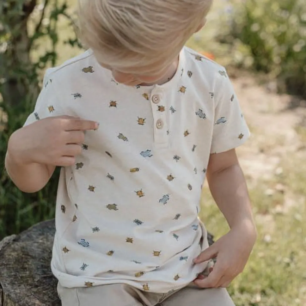 Little Dutch Shirt korte mouw - Zand - Forest Friends - Kevers