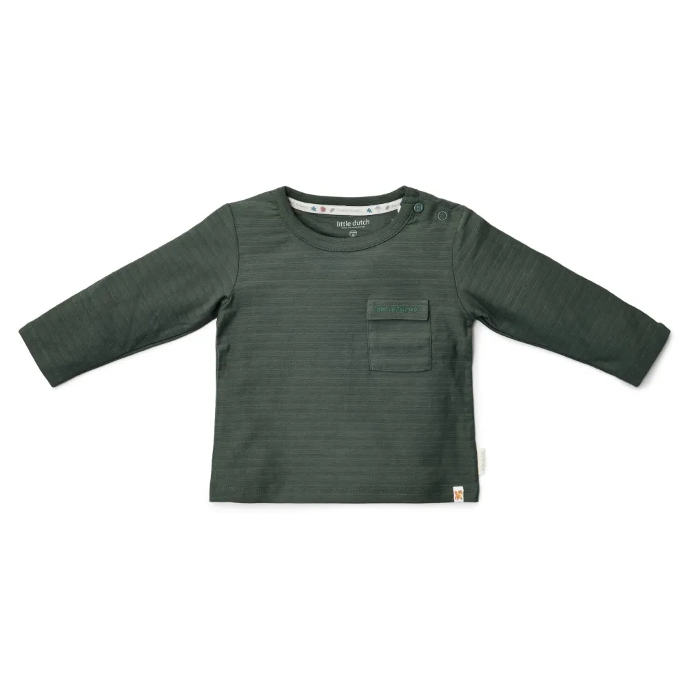 Little Dutch Shirt lange mouw - Groen - Forest Friends