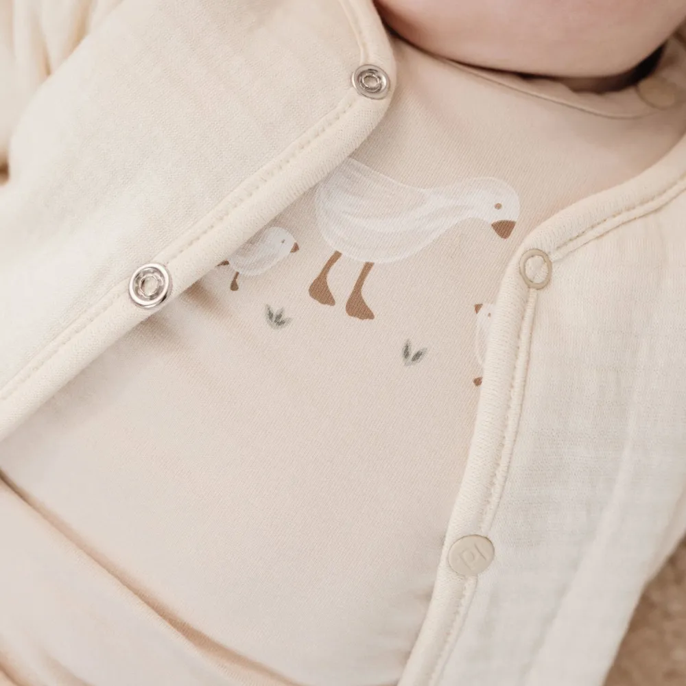 Little Dutch Shirt lange mouw - Zand - Newborn Naturals - Little Goose