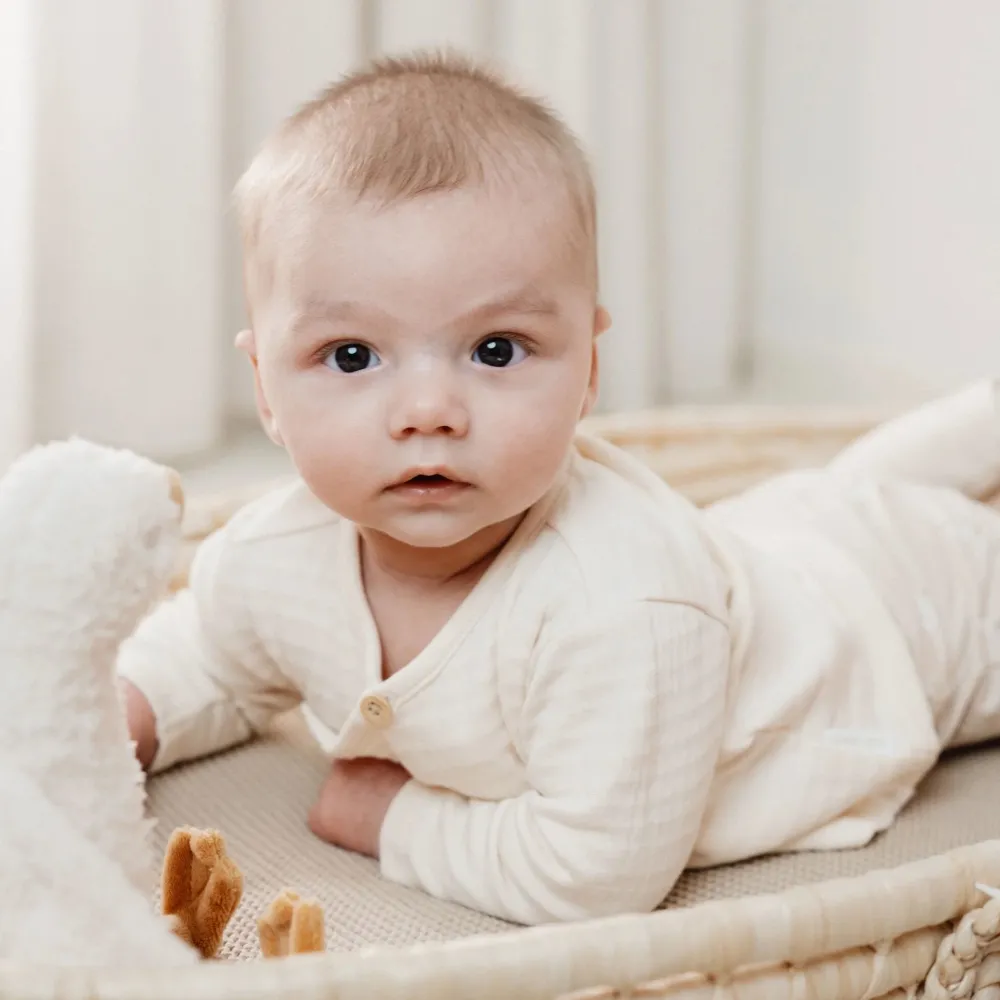 Little Dutch Shirt overslag lange mouw - Beige - Newborn Naturals