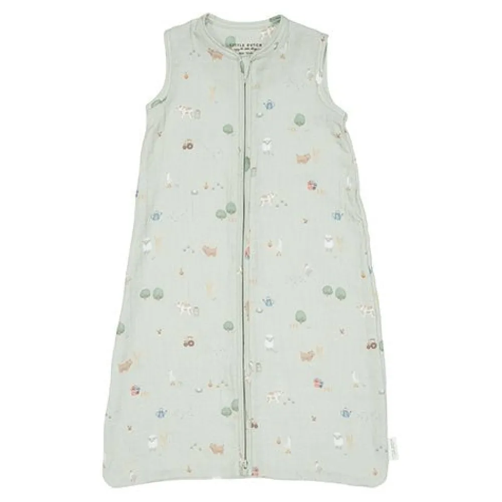 Little Dutch Slaapzak zomer hydrofiel 110 cm - Groen - Little Farm