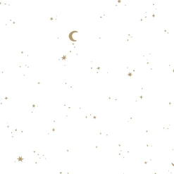 Little Dutch Vliesbehang – Wit – Newborn Naturals – Moon & Stars