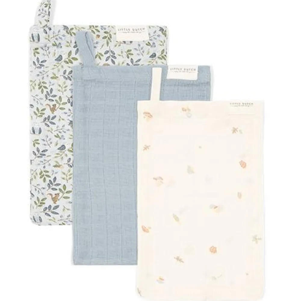Little Dutch Washandjes set - Blauw - Forest Friends