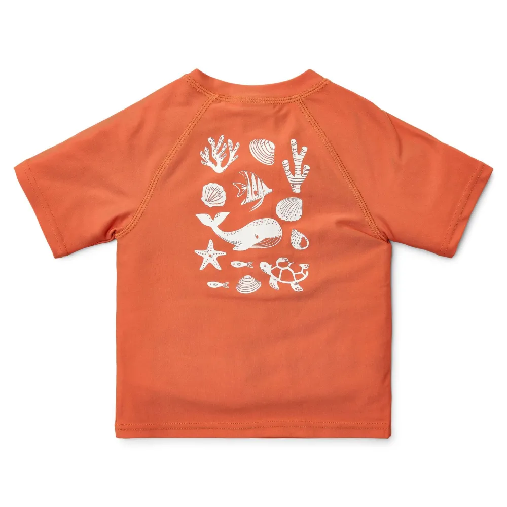 Little Dutch Zwemshirt korte mouw - Rood - Sea Life